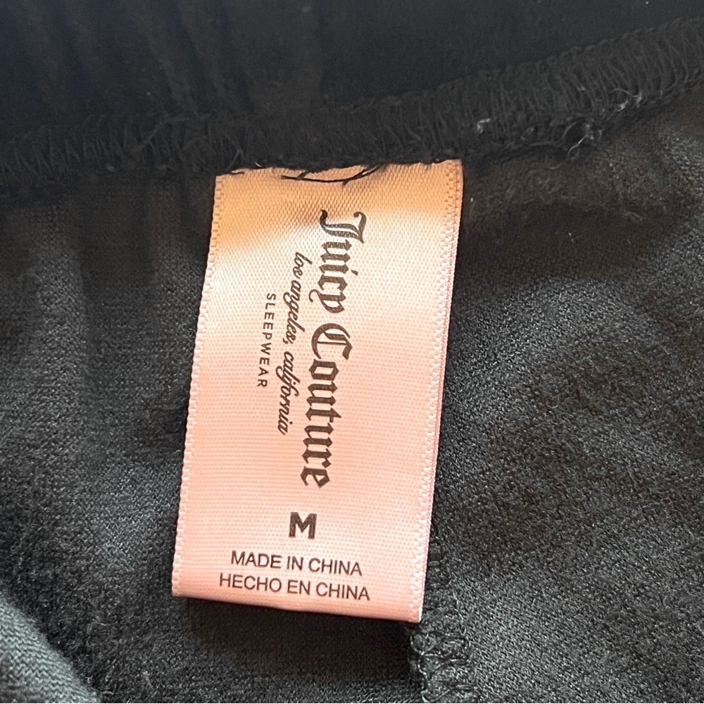 Juicy Couture embellished velour jogger pants, black, pull up size M - Picture 2 of 11